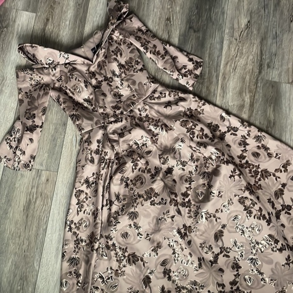 New Maya Paluzzi size 4 brown copper black ball gown - Picture 2 of 14